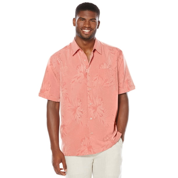 Cubavera Short Sleeve Tropical Floral Woven Sport Shirt